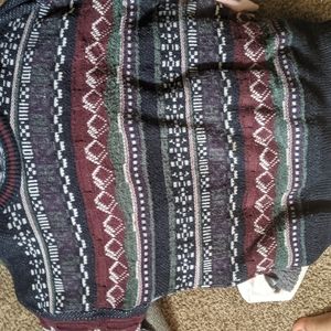 Men's Large Multicolored Acrylic Wool Sweater